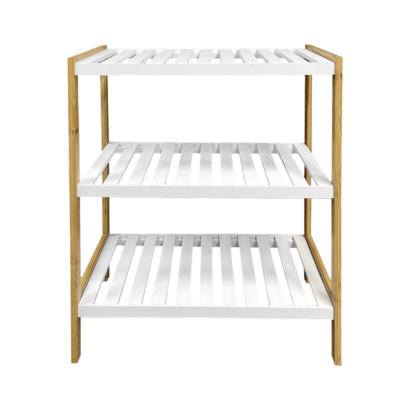 LIN HOME XZ-24501 4-Tier Open Shelf Unit - Black & Wood Storage Rack