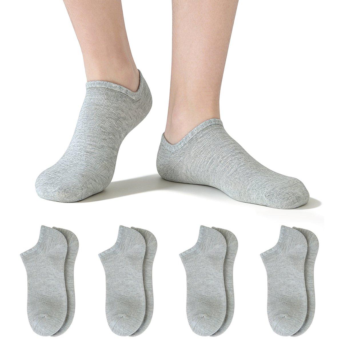 Om Home 4 pares - Calcetines invisibles de entrenamiento - Calcetines de entrenamiento - Calcetines invisibles - Calcetines antideslizantes para senderismo - Calcetines bajos - Cómodos, transpirables, de algodón fino - Talla única