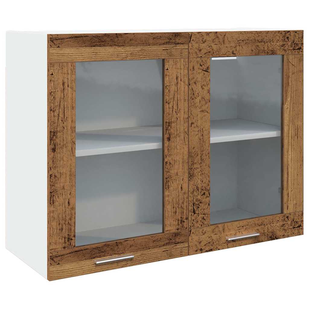 vidaXL Vitrina colgante "Lyon" de madera vieja, 80x31x60 cm, madera de ingeniería