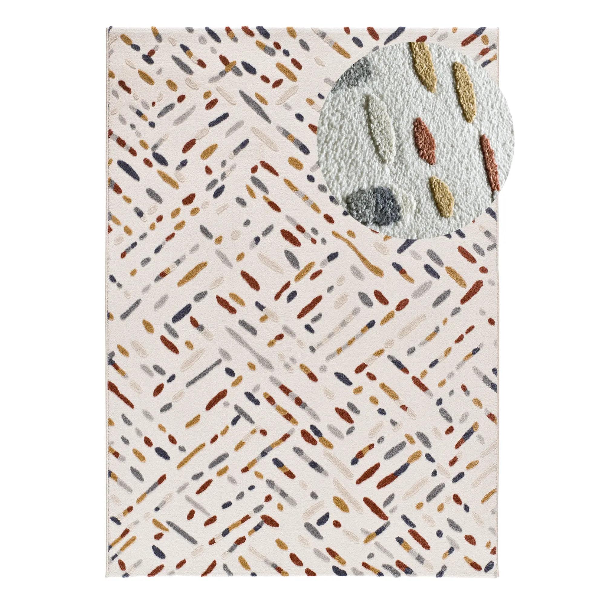 ATTICGO Alfombra interior de estilo geométrico con relieve en multicolor - AMARA 12991 | 80x150, 133x190, 160x230, 200x290 cm