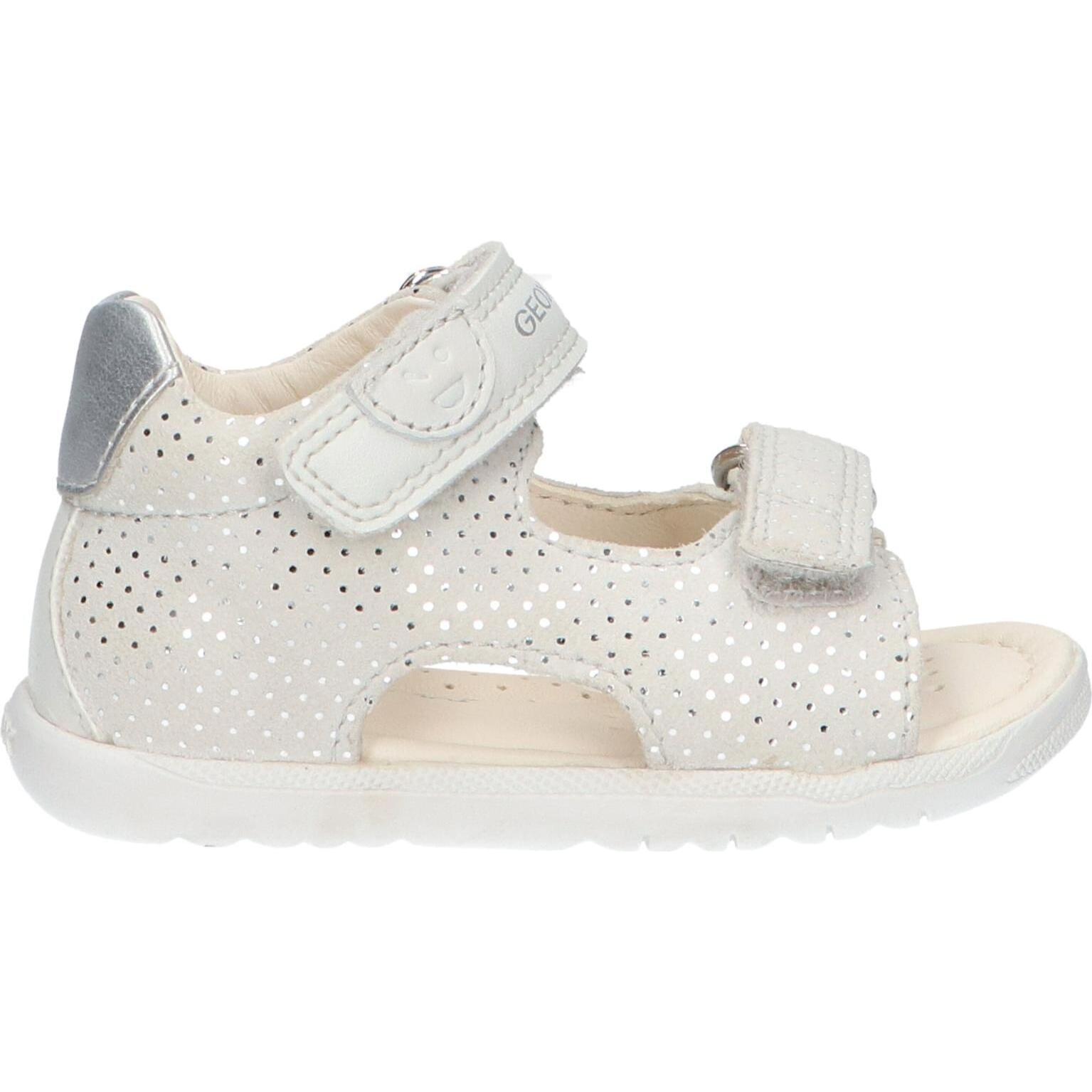Geox girl's sandals b254wa 00754 b sandal macchia gir c1q1n off white-lt silver