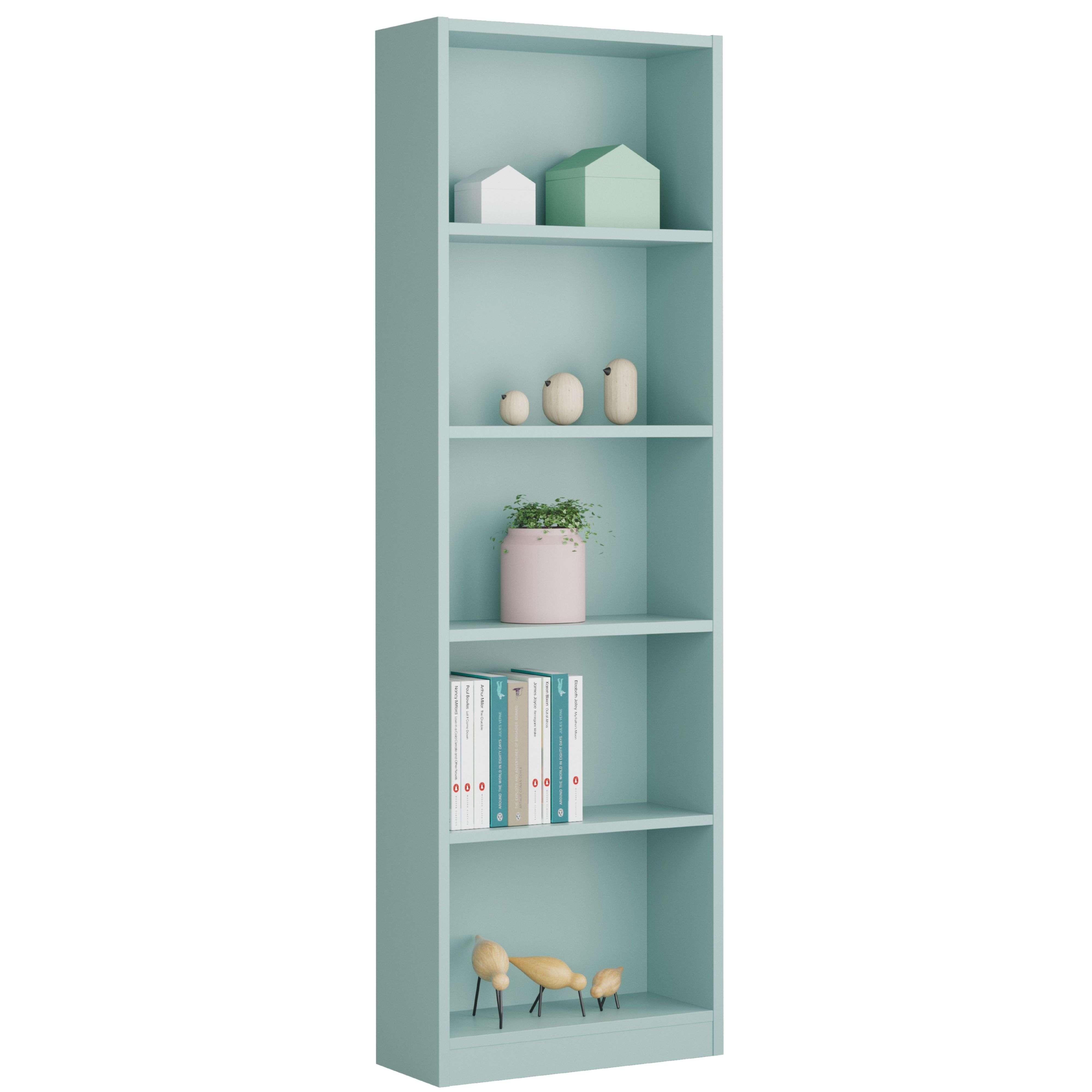 Miroytengo Estantería y Librería Juvenil Dormitorio Infantil I-Joy Melamina Color Rosa, Verde o Blanco 52x180x25 cm