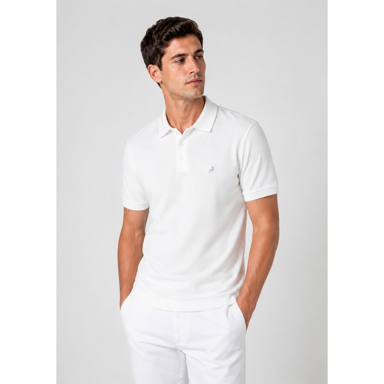 LOIS JEANS - Polo de Punto Fino con Parche Especial Corner Toro Blanco