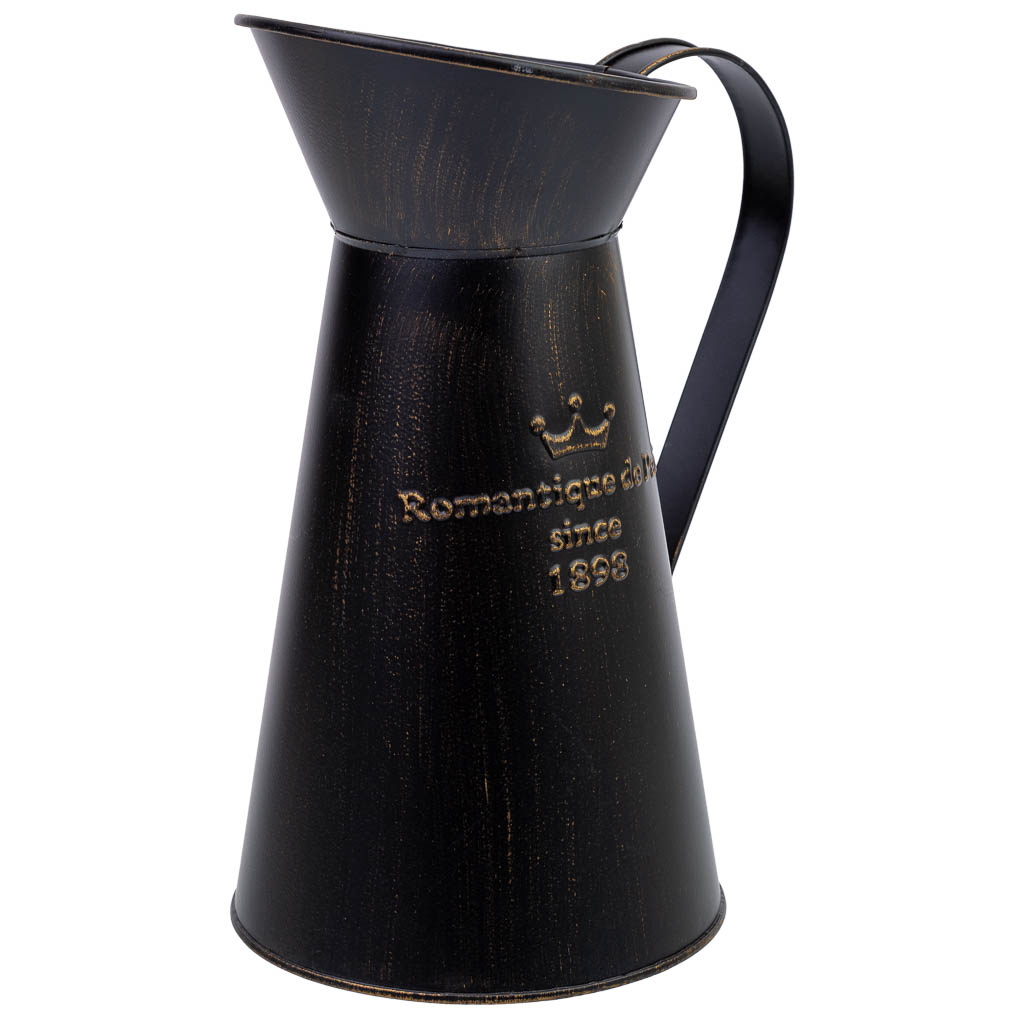 Wonderlust Deco - Jarra de metal negra 21x14,5x24/27h cm Negro 21x14,5x24/27h cm