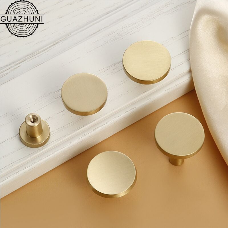 CA 6 pomos para cajones, pomos dorados para muebles, pomos redondos para gabinetes, pomos de latón dorado para cajones, tiradores para puertas de cocina para decoración de 20 a 25 mm.