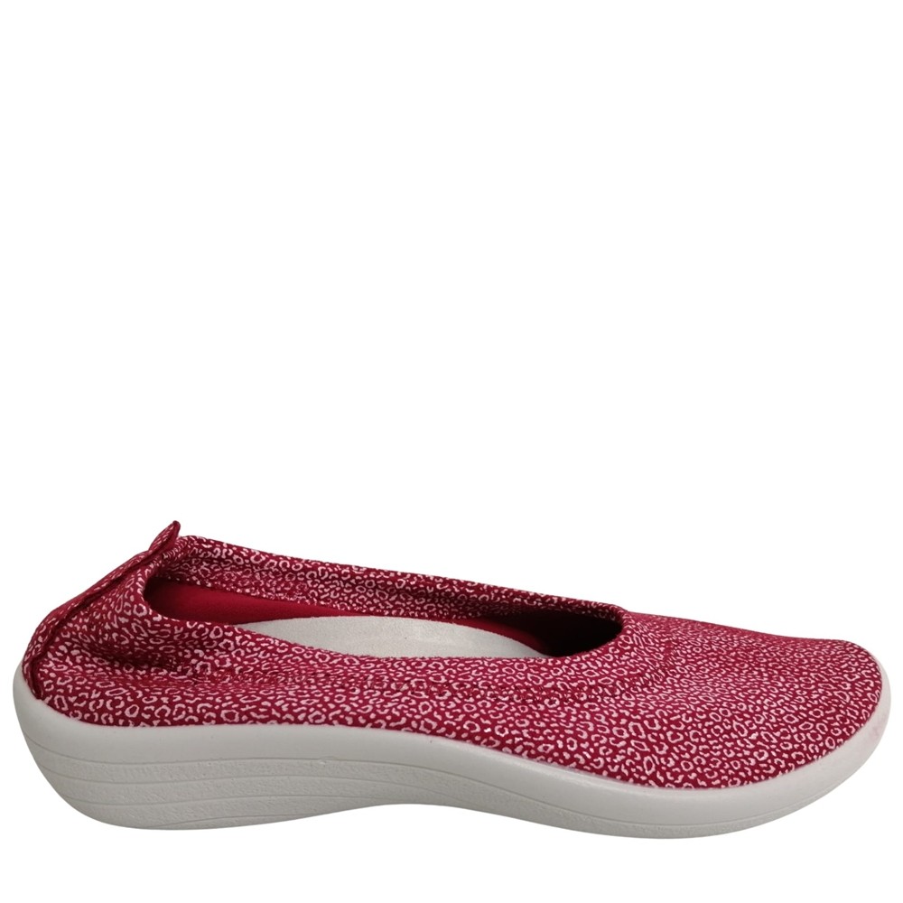 Cómoda  Bailarina mujer Arcopedico GAUJA de licra estampada elástica estampada roja vegana. Ajuste elástico. Piso con sistema de doble arco lateral para mejorar el apoyo Altura Tacón bajo (3-5 cm) Referencia 4596-K48-ROJO