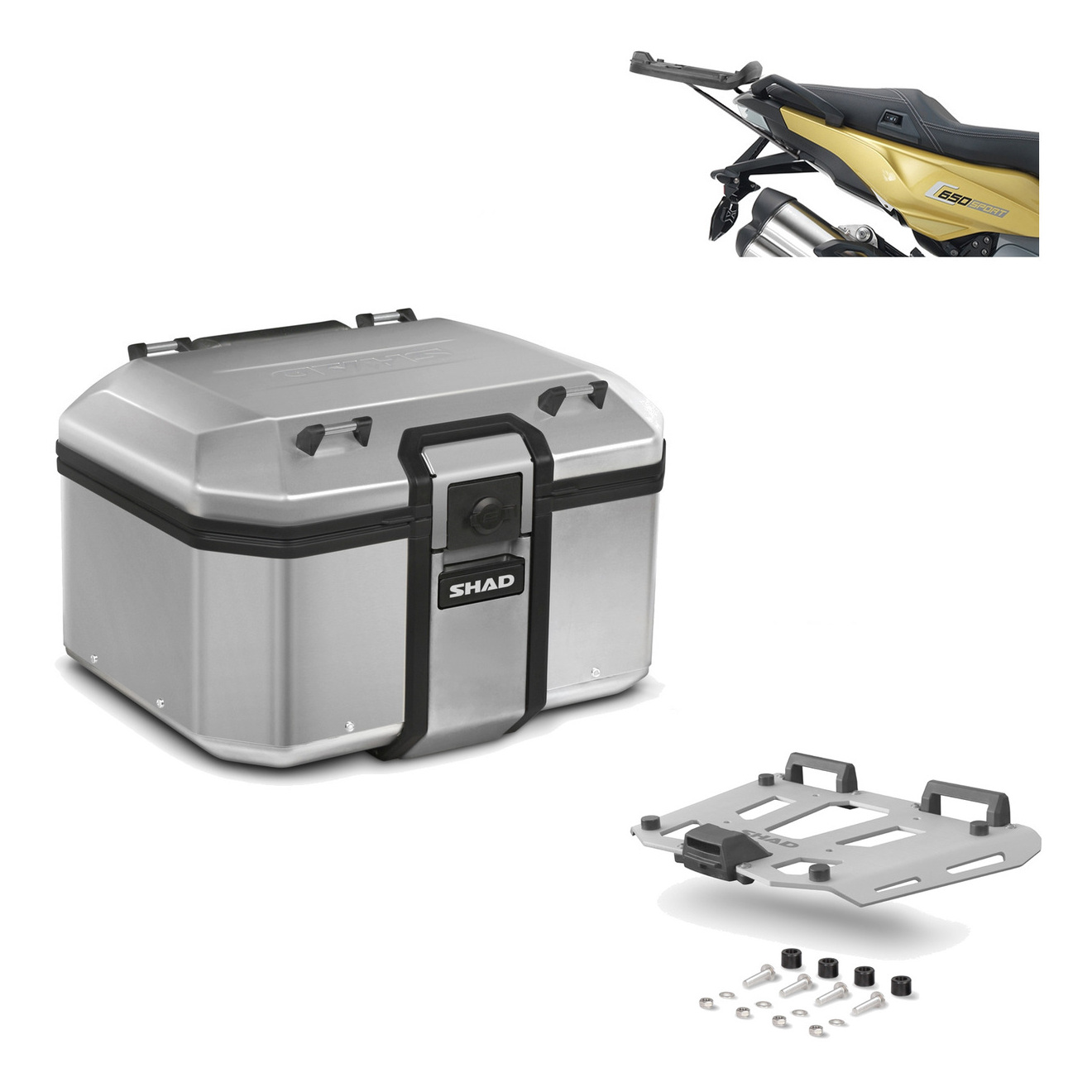 Baul Trasero + Herraje Montaje + Parrilla Tr48 Terra KIT-188447