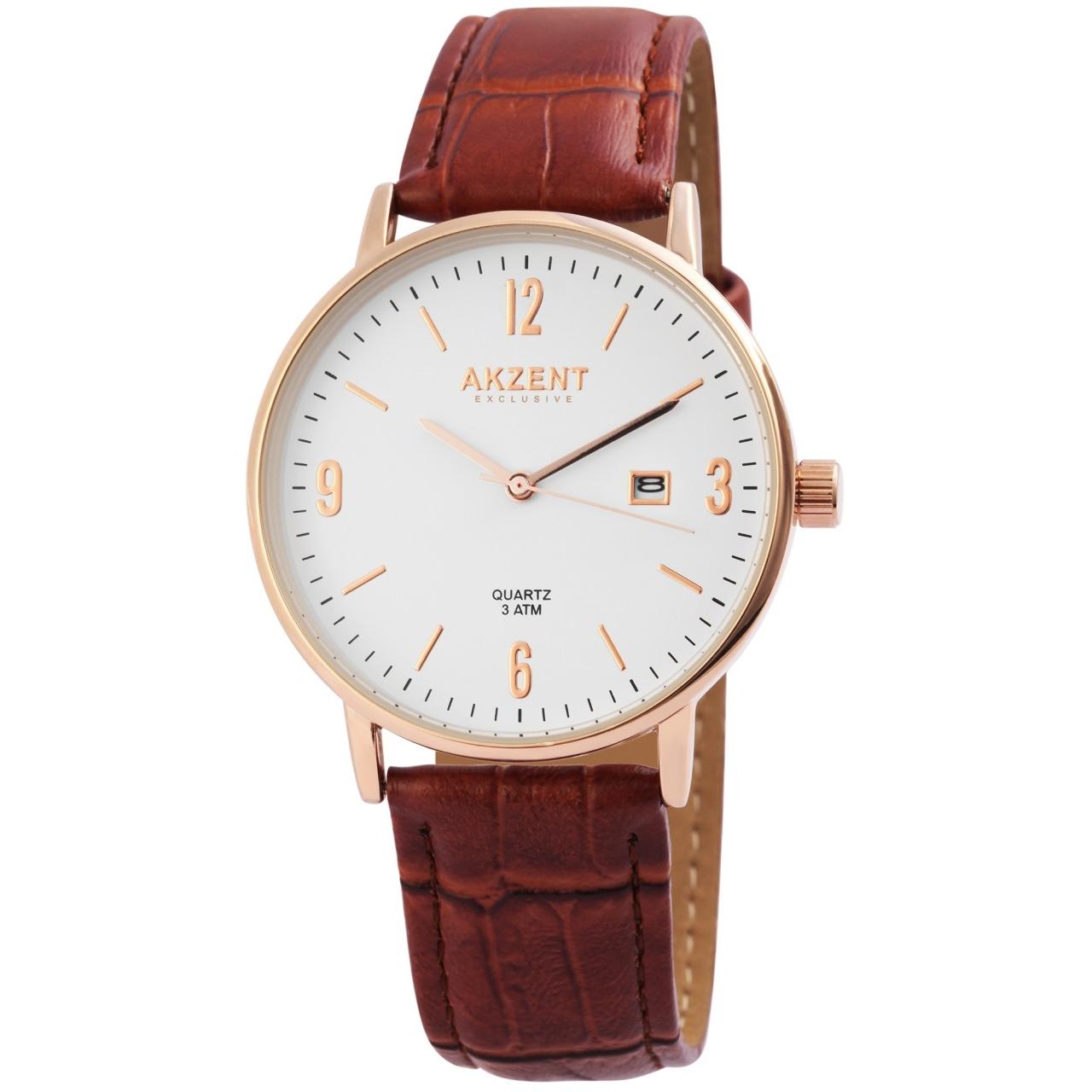 Reloj Akzent® Hombre com Bracelete em Pele Sintética