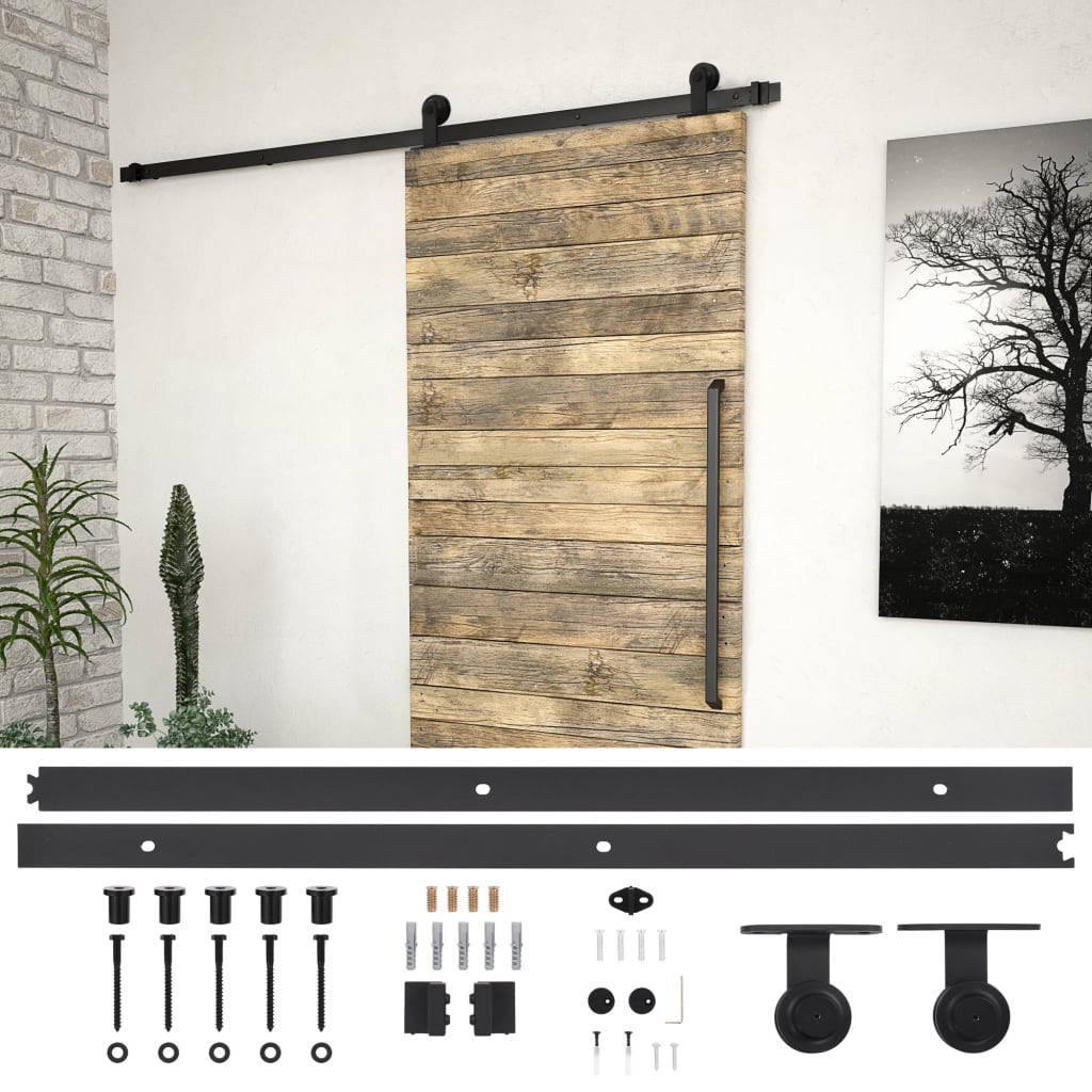 vidaXL Kit de Herrajes para Puertas Correderas de Acero 200cm Accesorios Color Blanco,  Negro, y mas
