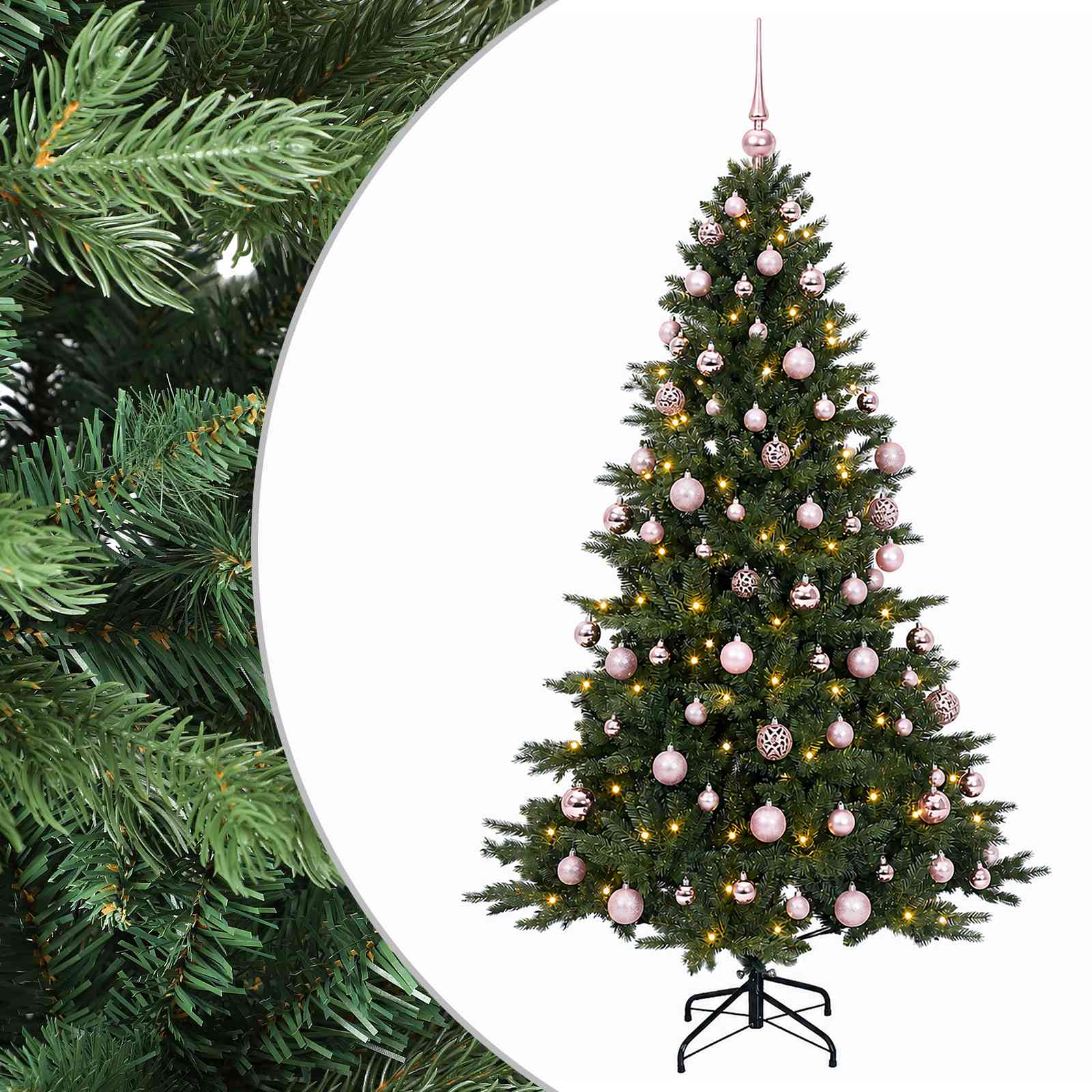 vidaXL Árbol de Navidad artificial con bolas 240 cm 300 LED