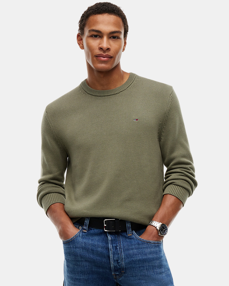 TOMMY HILFIGER DM0DM21787M04 Jersey Manga larga Hombre Verde