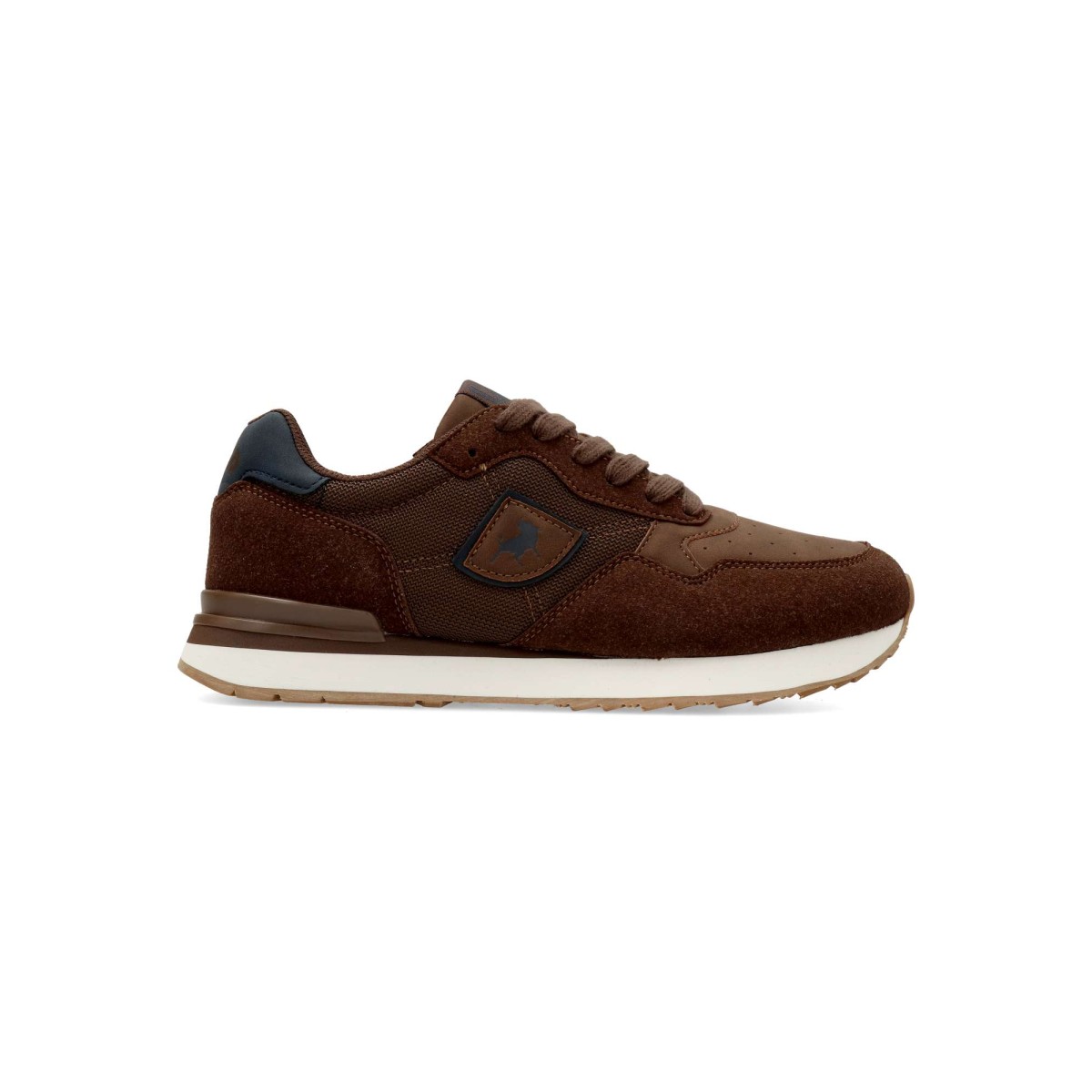 LOIS - Zapatillas deportivas sneakers cómodas para hombre, fabricadas en piel sintética y textil con mediasuela EVA y suela de goma antideslizante, plantilla acolchada color marino