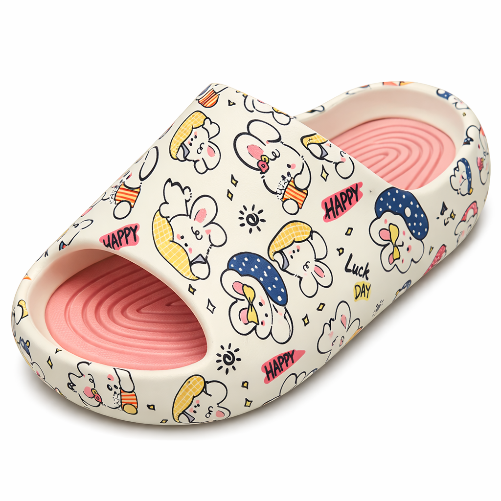 JOTA KA Zapatillas Chancla de Casa Mujer Verano, Sandalias Tipo Slide con Estampado Aleatorio, Suela EVA Antideslizante, Ultraligeras y Cómodas para Interior y Exterior (Colores Variados)
