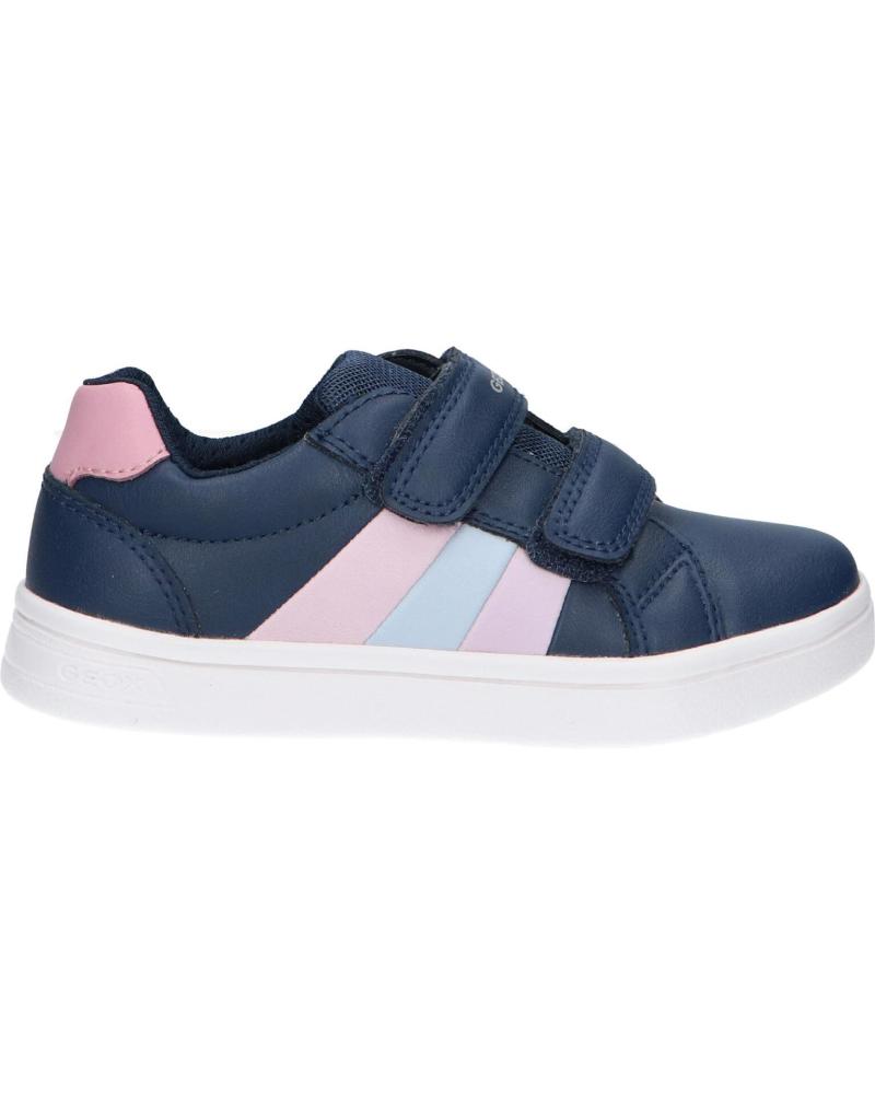 Geox blue casual sneakers for girls, anti-slip design, perfect for autumn-winter and spring-summer, comfortable footwear for casual outings.