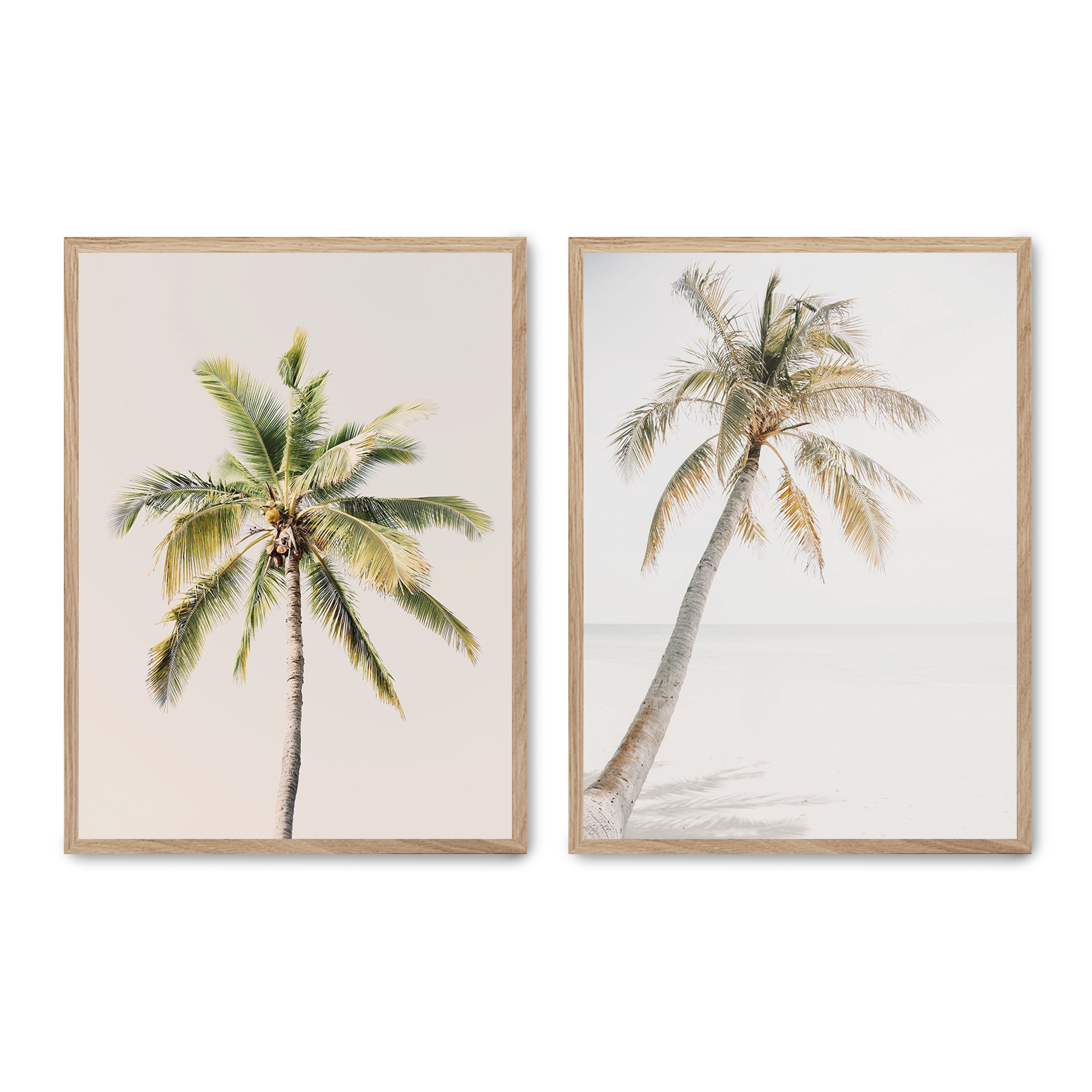 Set compuesto por dos cuadros con marco roble 30x40cm, Póster impreso en papel de calidad premium de 180gr, montado en marco de madera MDF con acabado en color roble, SETS