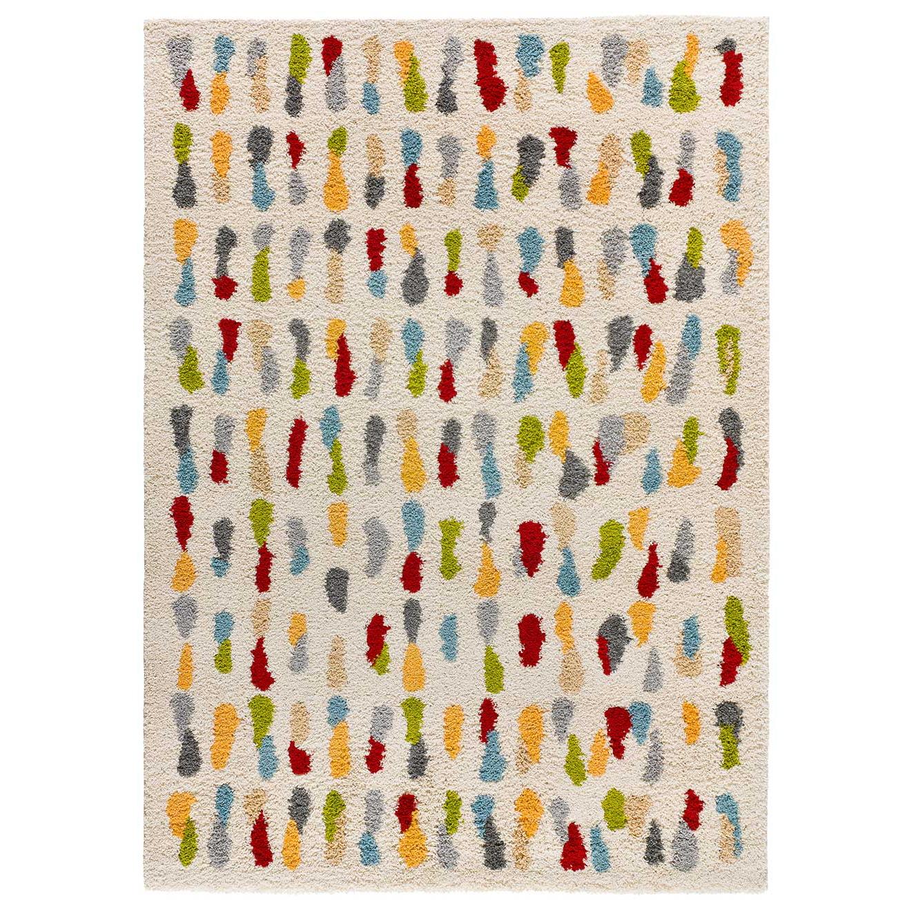 Alfombra interior diseño shaggy geométrica en multicolor - BREMEN 8822 | 80x150, 133x190, 160x230 cm