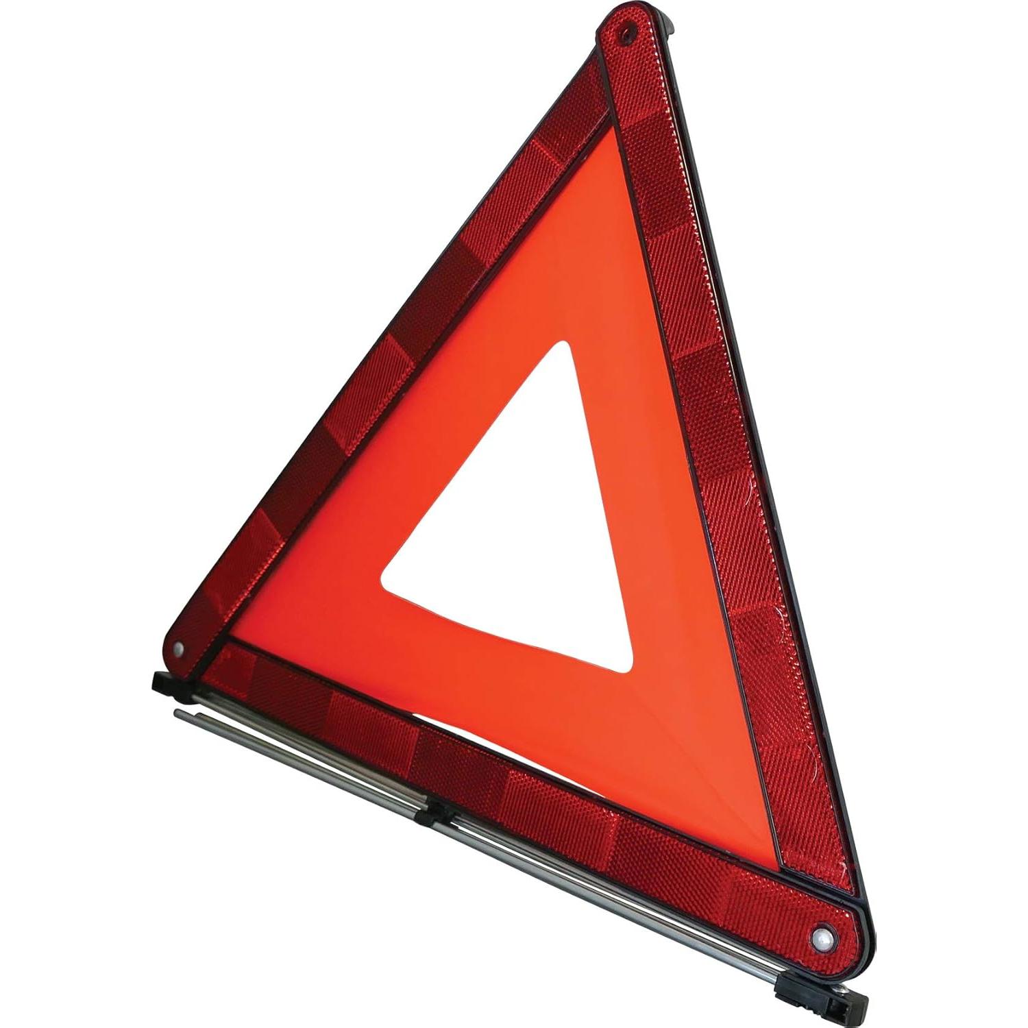 Triángulo de advertencia de seguridad Q4232 para averías en la carretera, plegable, resistente al viento, con estuche