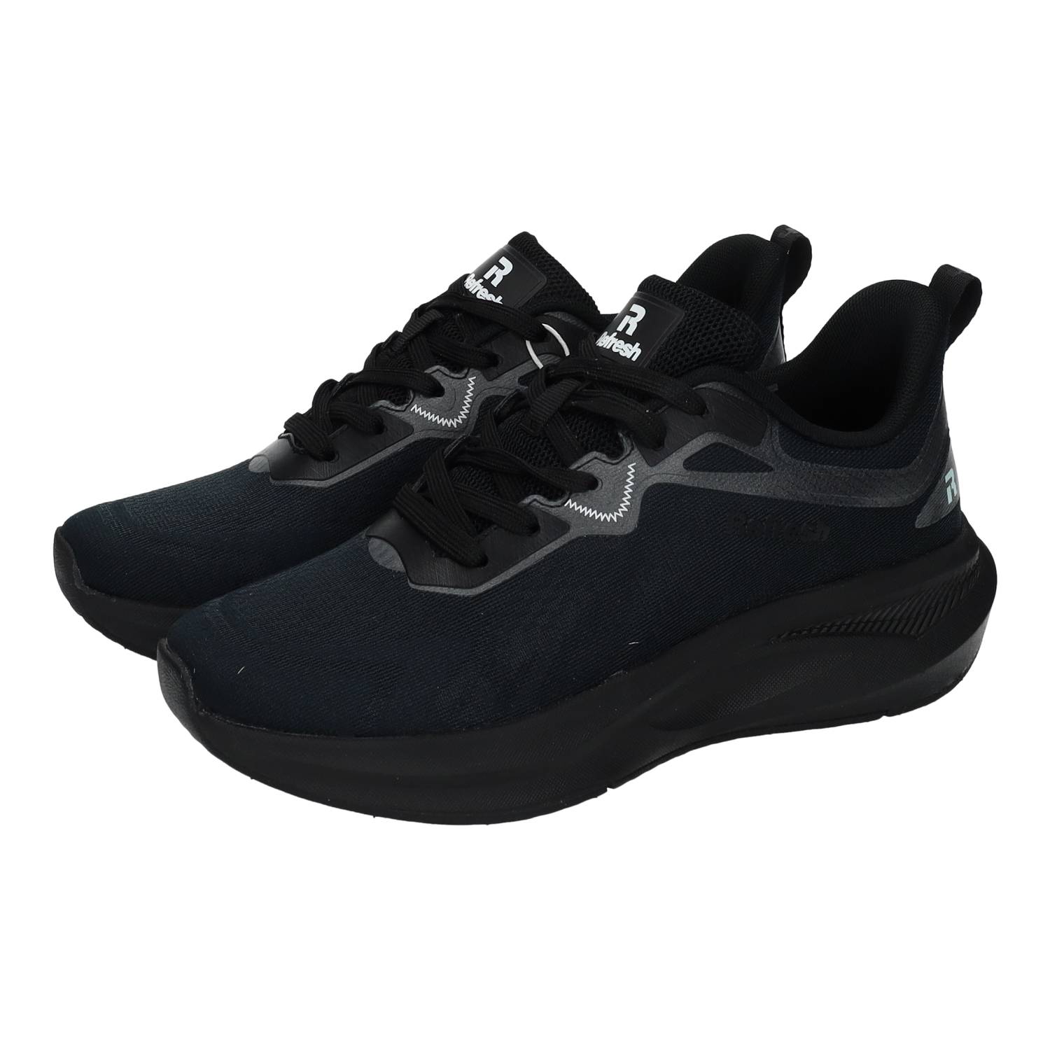 Deportivos marca REFRESH para mujer en color negro. Zapatillas deportivas para mujer Refresh negras con diseño moderno y suela ligera de amortiguación