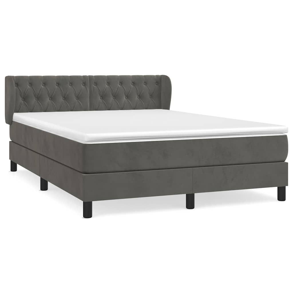 vidaXL Cama box spring con colchón terciopelo  140x200 cm Multicolor