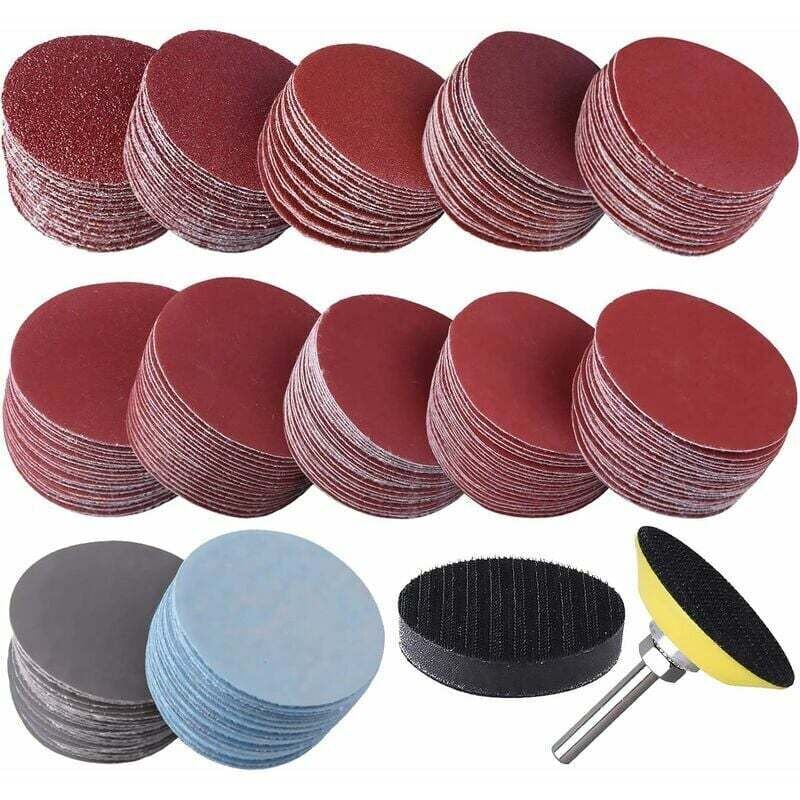OmHO Discos de lijado de 300 piezas de 50 mm con granos 80, 100, 180, 240, 600, 800, 1000, 1200, 2000 y 3000 - Para lijar, fresar y grabar. - DPZO