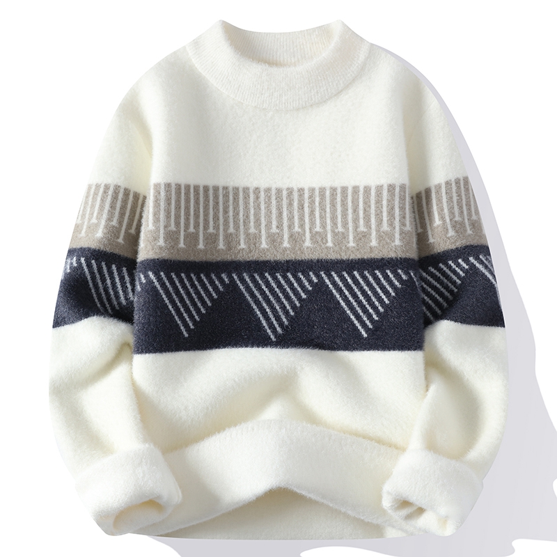 TK Suéter De Cashmere Para Hombre Otoño Invierno Cuello Redondo Grueso Y Cálido Tops Casual Para El Hombre
