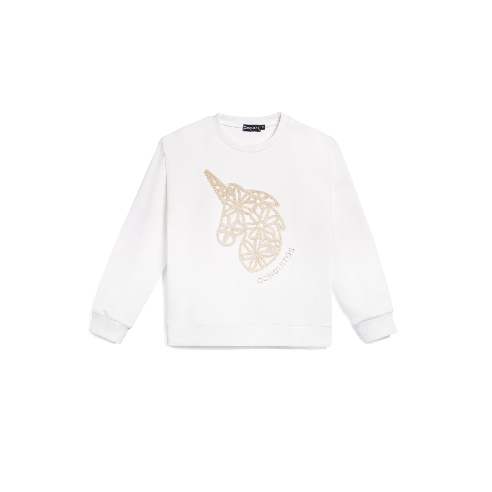 Conguitos - Sudadera de Unicornio con Acabado Dorado para Niña