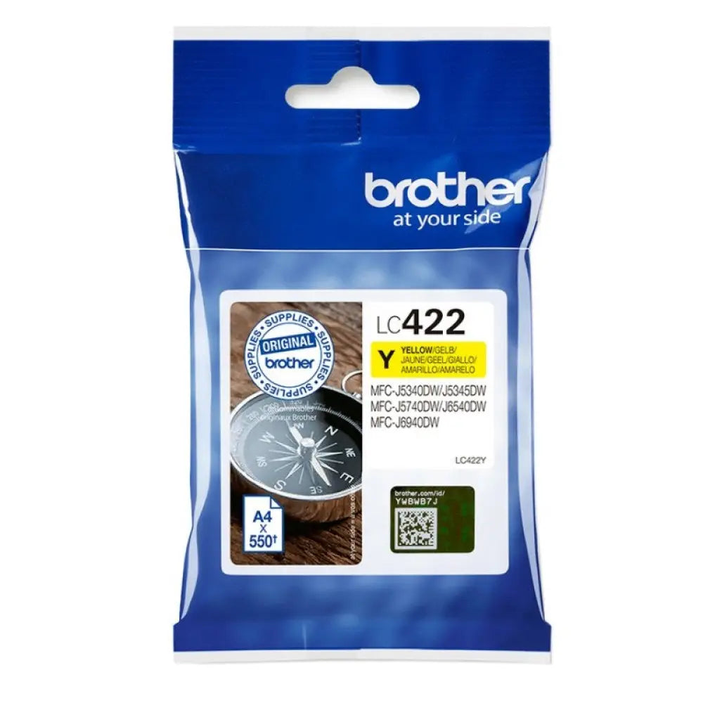 Brother - Cartucho de tinta LC422Y amarillo original 550 páginas para impresoras MFC-J5740DW MFC-J6540DW MFC-J6940DW y MFC-J5340DW