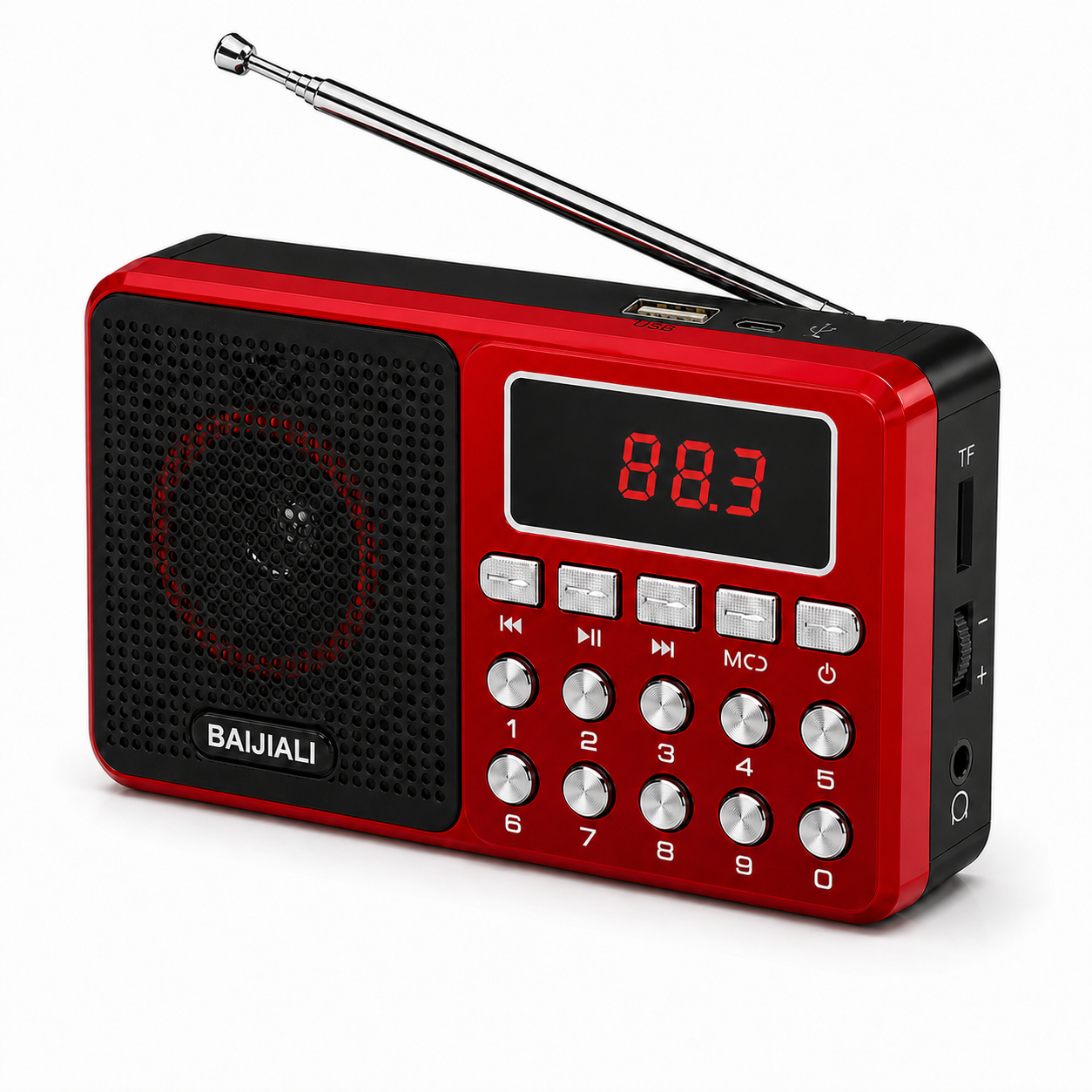 Radio FM Portátil Digital USB TF con Batería Recargable BJL62
