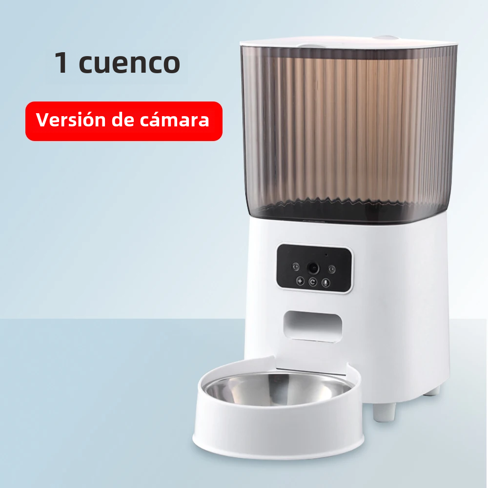 OmHO Automático inteligente para mascotas, with O Sin Cámara Cuenco, Remote Control, Large, 5L, 1/2 tazones, dispensador de comida para Gatos