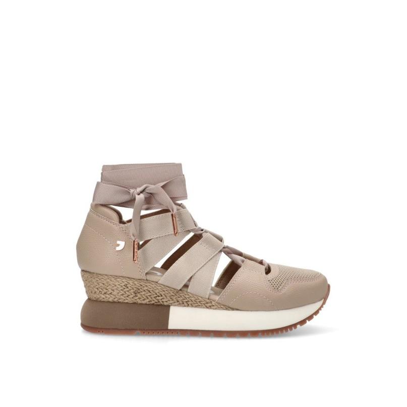 Zapatillas Gioseppo - Mujer - Cuña Media - Modelo Brooks - Color Beige