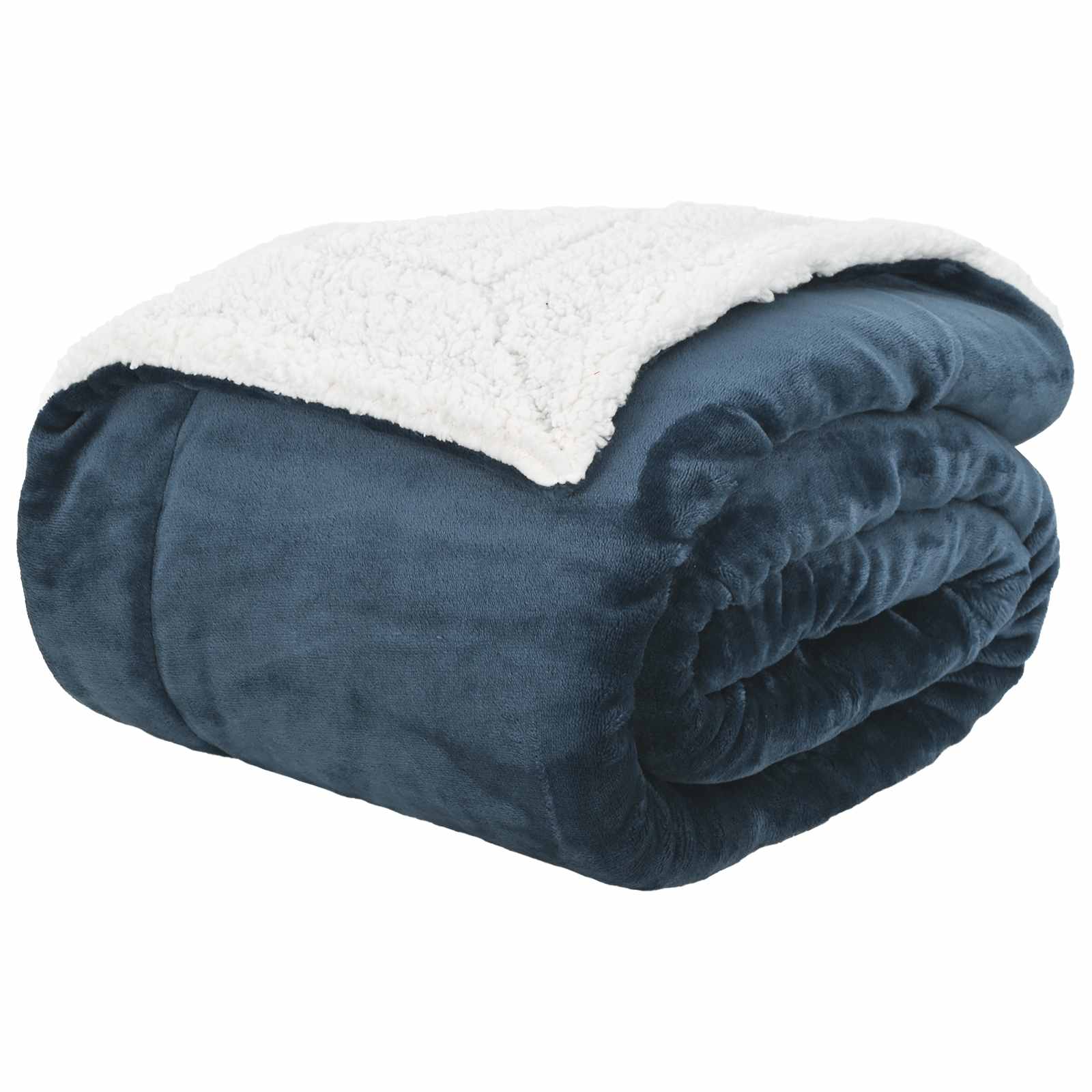 vidaXL Manta Azul marino 130 x 150 cm Lana