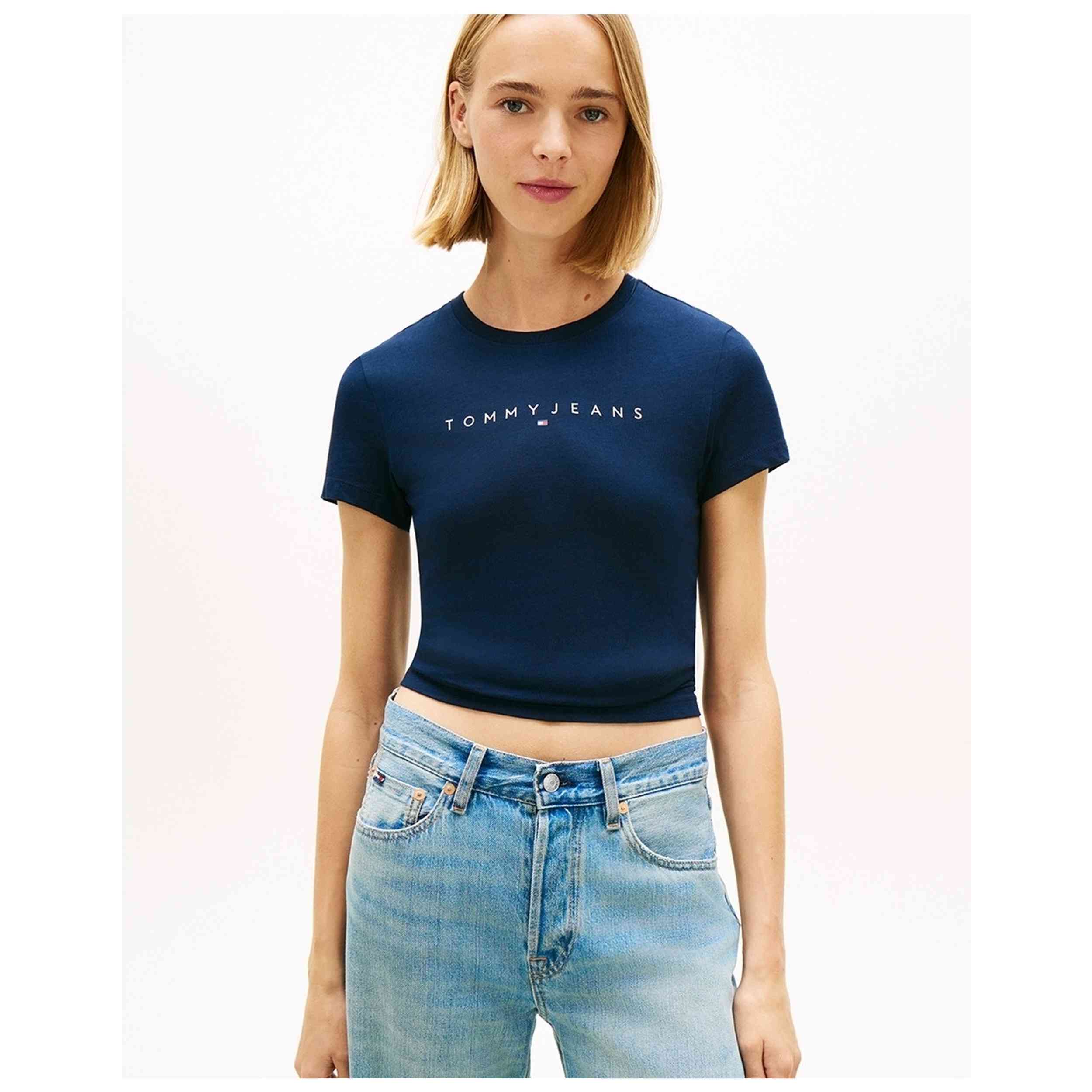Camiseta De Manga Corta Tommy Hilfiger modelo DW0DW18398 para Mujer en color Azul