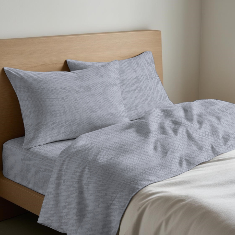 GC ARREDOCASA Set Lenzuola Bon Bon Grigio - 100% Cotone Quadrifoglio - Un Completo Lenzuola Made in Italy