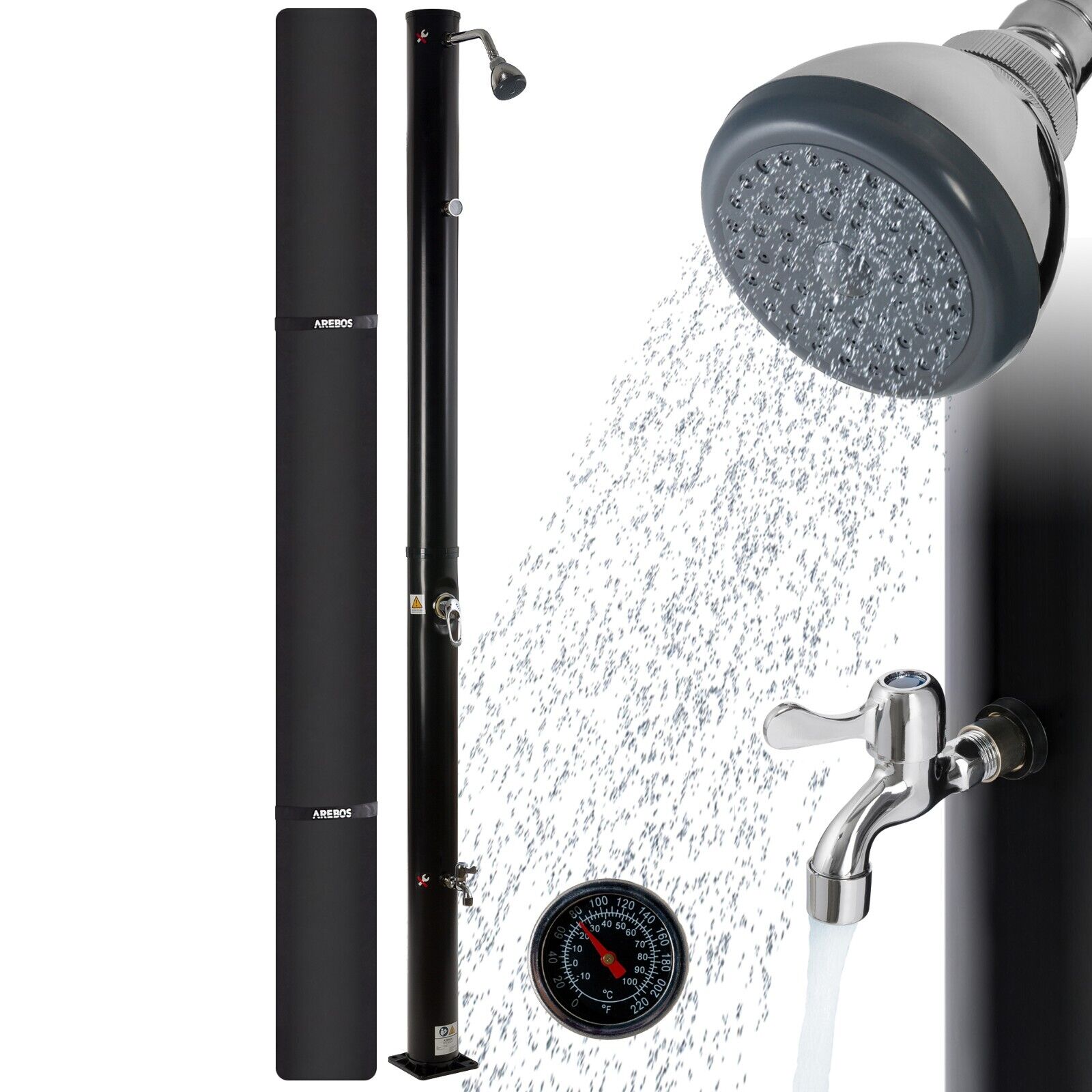 AREBOS 20 L ducha solar ducha de piscina ducha jardín al aire libre ducha lluvia