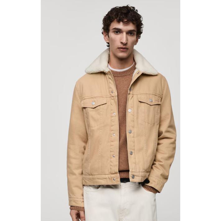 Cazadora vaquera Mango con cuello de borreguito Regular fit