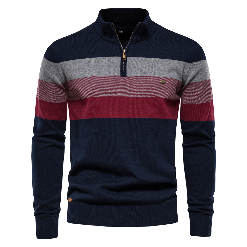 TK Suéter de punto de cuello alto con pecho abierto para hombre, ideal para otoño/invierno.