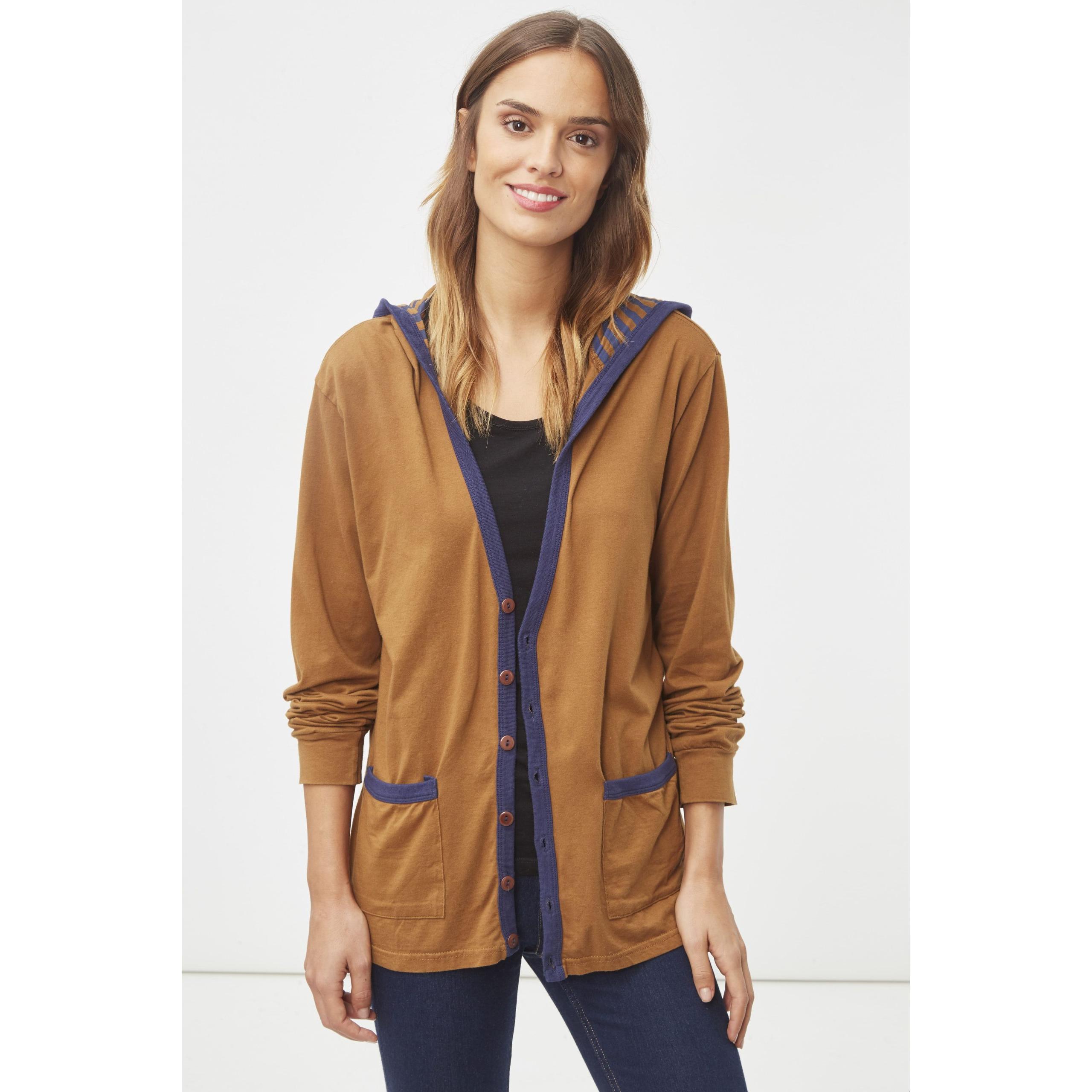 Chaqueta tipo sudadera de algodón con capucha, ribetes en contraste y cierre de botones. Cómoda, versátil y perfecta para looks casuales en Banbat.- REF: 68201