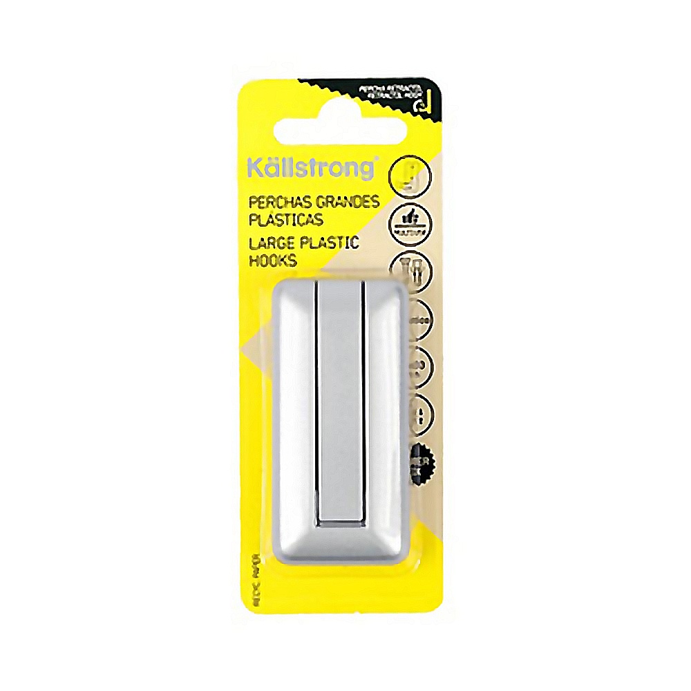 PERCHA PLASTICO ADHESIVA CROMO MATE