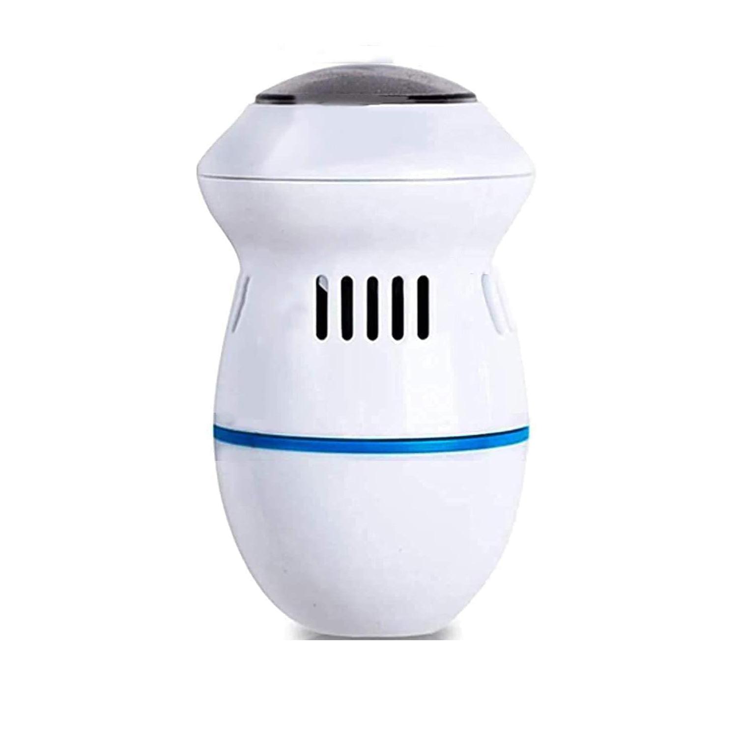 Quitacallos Eléctrico Recargable por USB – Eliminador de Durezas con Aspiración Integrada | Doble Velocidad, 2 Cabezales de Diferente Grosor | Impermeable, Inalámbrico y Portátil | Color Blanco