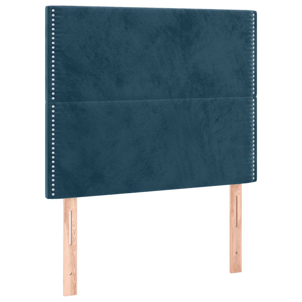 vidaXL Cabecero con luces LED terciopelo azul oscuro 100x5x118/128 cm