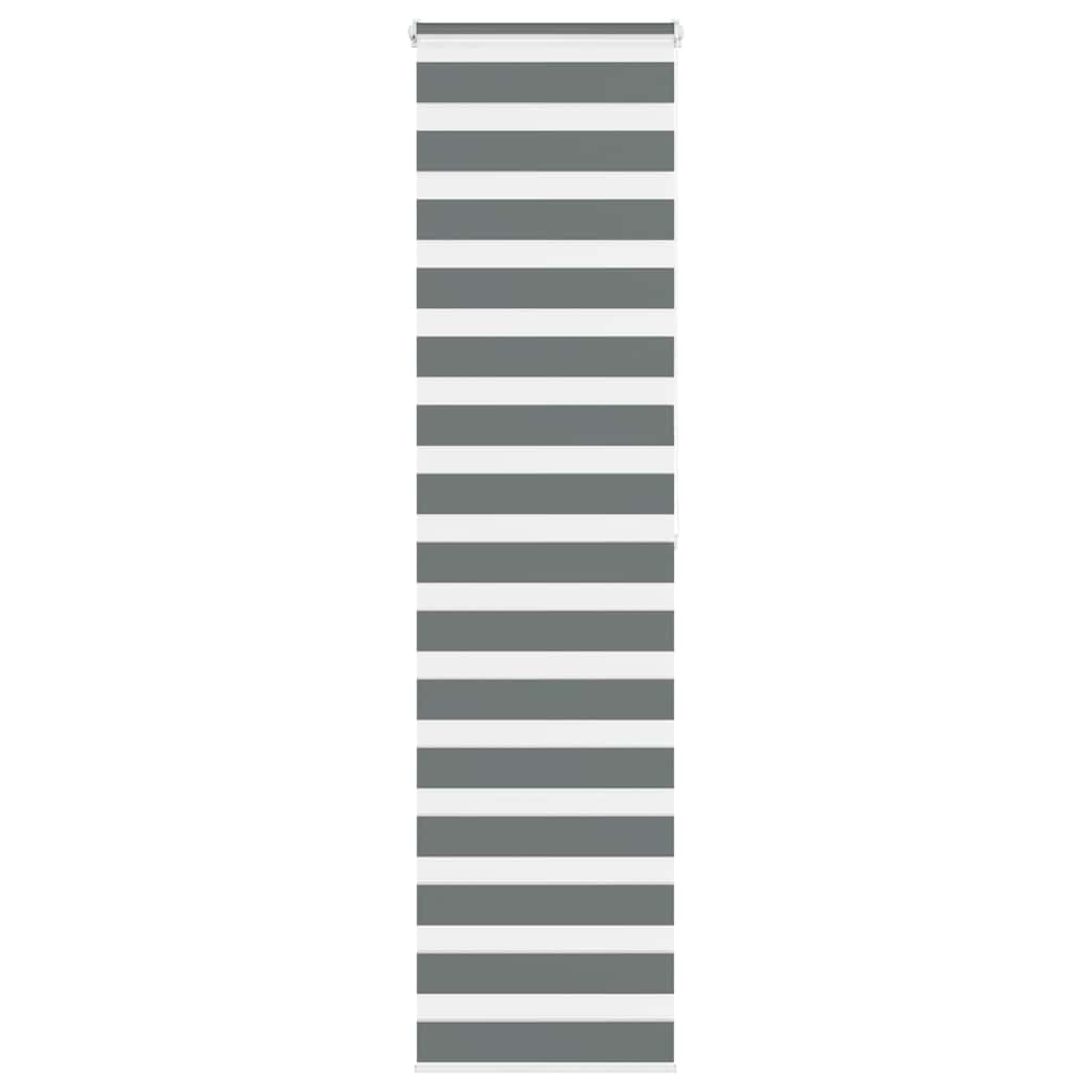vidaXL Estor cebra gris oscuro 65x200cm tejido ancho 60,9 cm poliéster