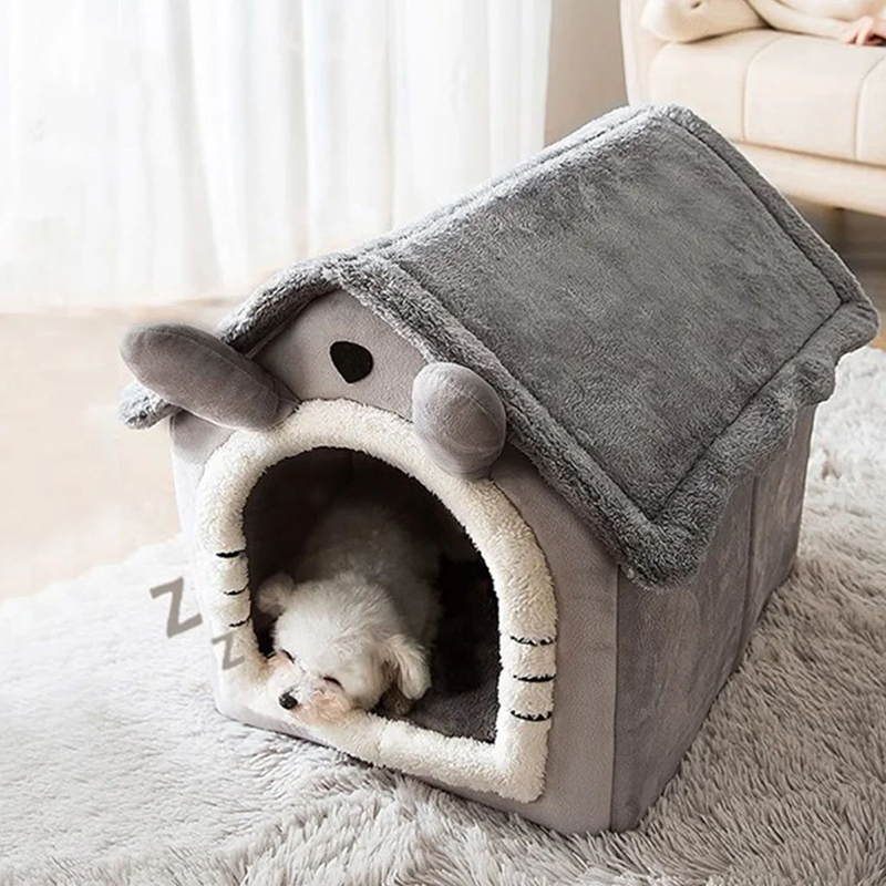 TK Casa De Perro Interior Cama Suave Para Mascotas Pequeñas Medianas Y Grandes Con Almohadilla Desmontable Tienda De Gato Material De Algodón 100% Máxima Comodidad