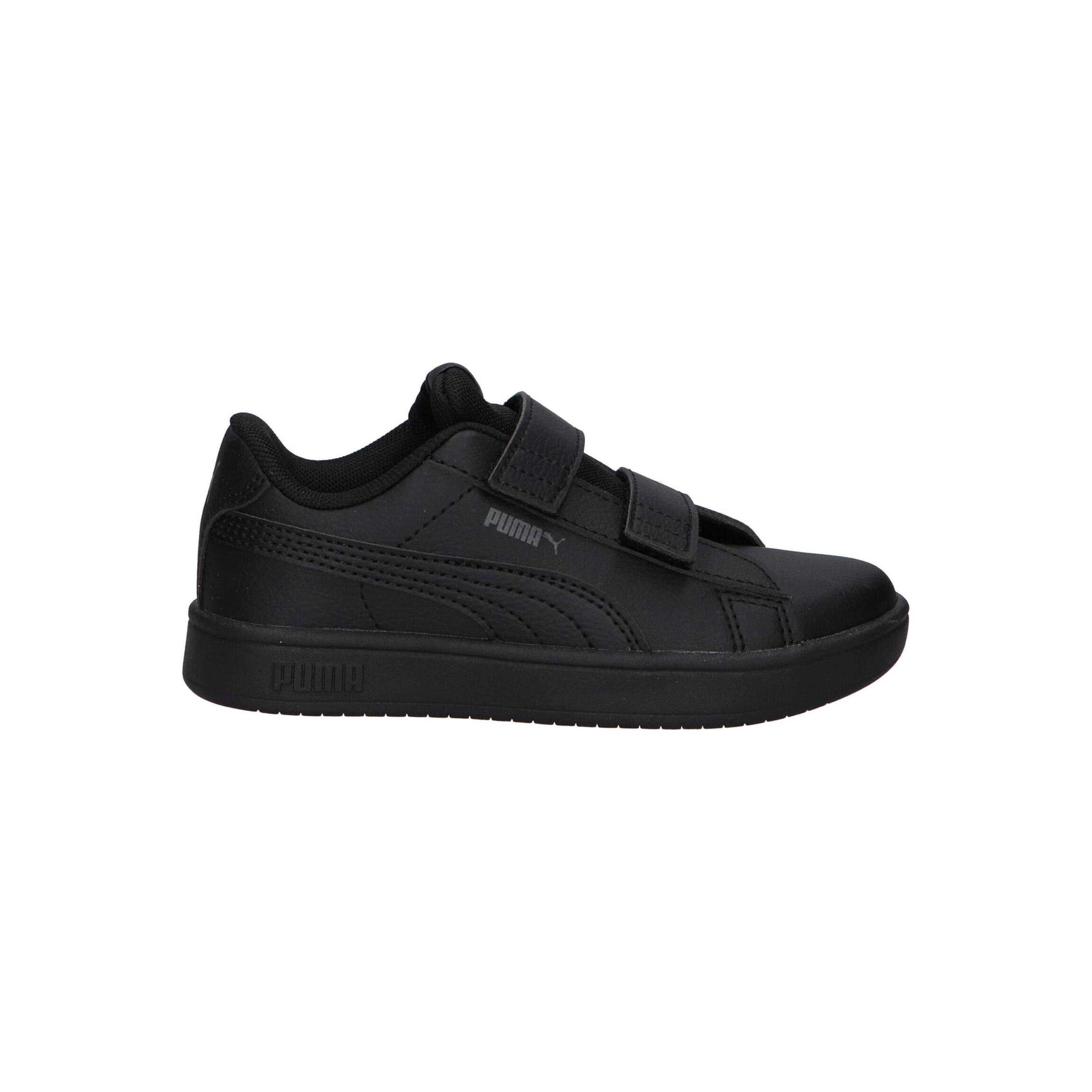 Puma Black Casual Sneakers for Girls, lightweight synthetic leather, textile lining, closed toe, and anti-slip rubber sole, ideal girl sneakers for casual wear and sports activities, perfect for young girls' daily use.