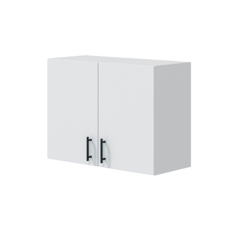 MOBELCENTER- - Mueble Alto de Cocina para Colgar de 80 cm, Módulo 2 Puertas y 1 Estante, Acabado Color Blanco Brillo, Medidas: 80cm x 34cm x 59cm(1532)
