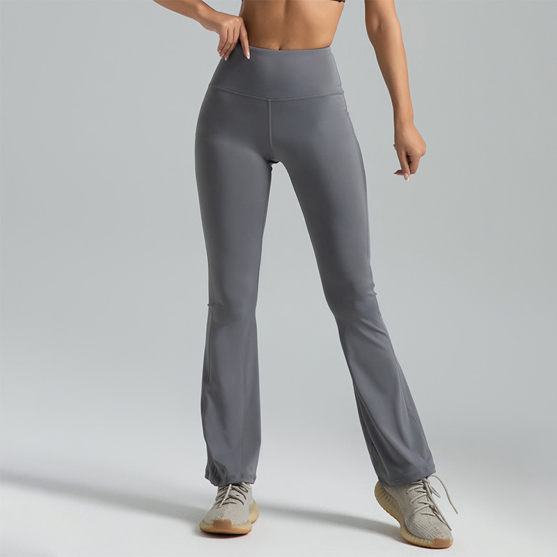 OmHome Pantalones acampanados de yoga con cintura alta y levantamiento de glúteos, medias deportivas transpirables sin costuras para fitness nude