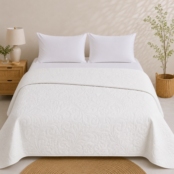Colcha Bouti Reversible Sicilia Acolchada para Cama Individual y Matrimonio – Cubrecama Ligero, Suave y Transpirable, Disponible en 5 Colores y 2 Tamaños (190x260 cm / 240x260 cm), Ideal para Primavera y Verano