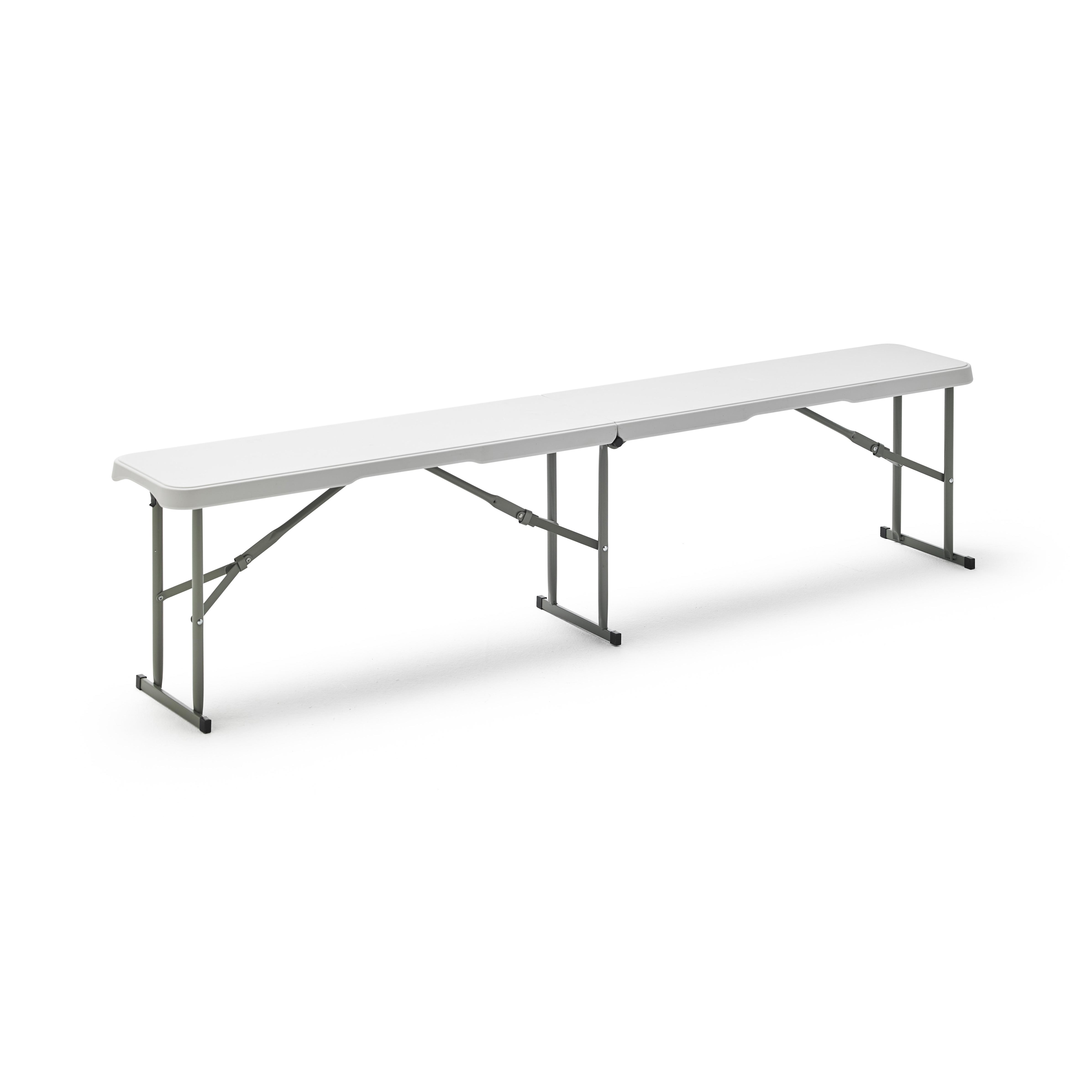 KG KITGARDEN - Banco Plegable Portátil Multifuncional, 180x28x43cm, Blanco