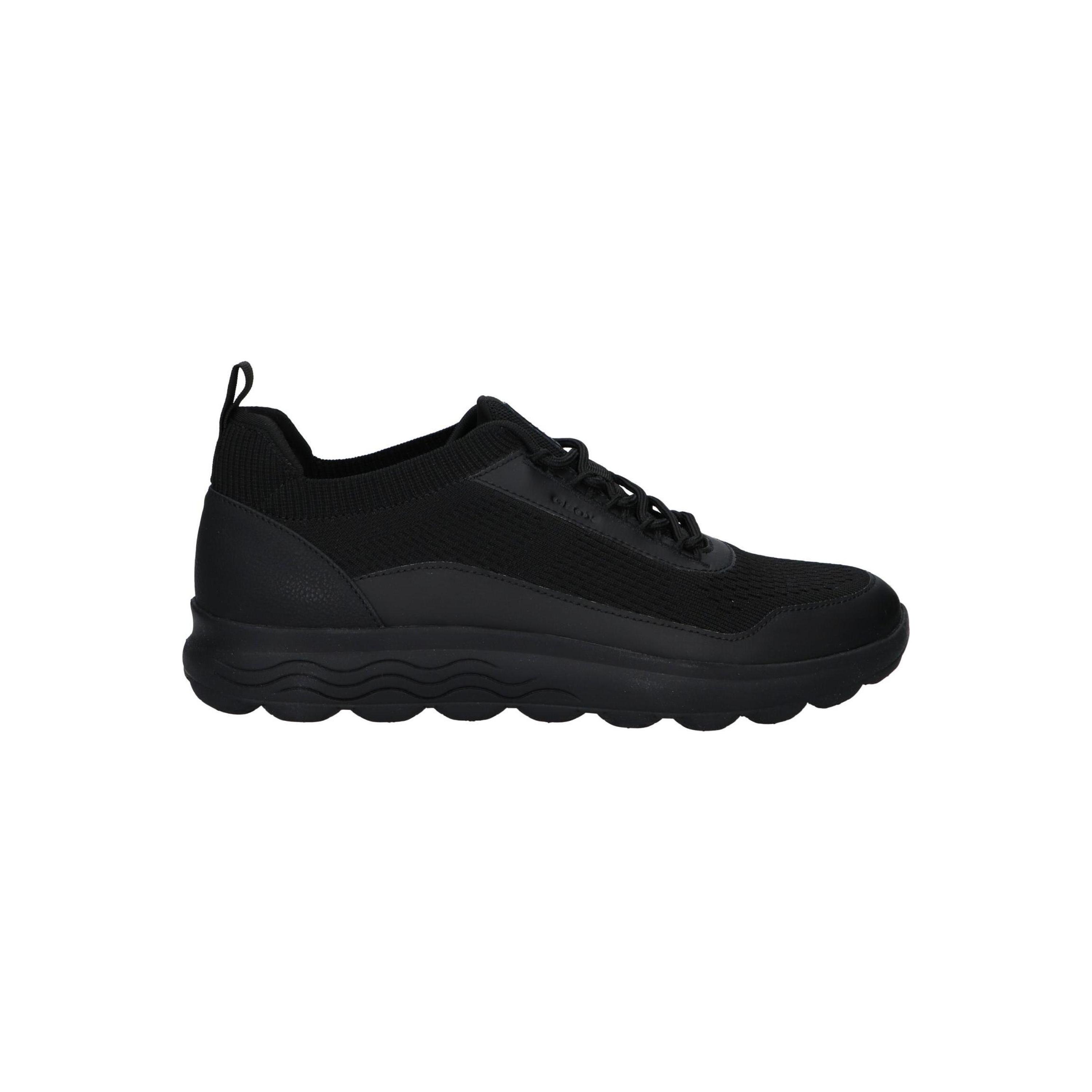 Geox Men's Casual Sneakers in Black - Comfortable synthetic leather and canvas shoes with breathable textile lining and rubber sole, ideal for autumn-winter and spring-summer, perfect men's sneakers for versatile fashion.