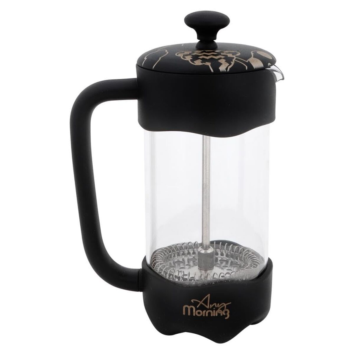 Any Morning Cafetera de émbolo 350 ml acero inoxidable y vidrio borosilicato fácil limpieza