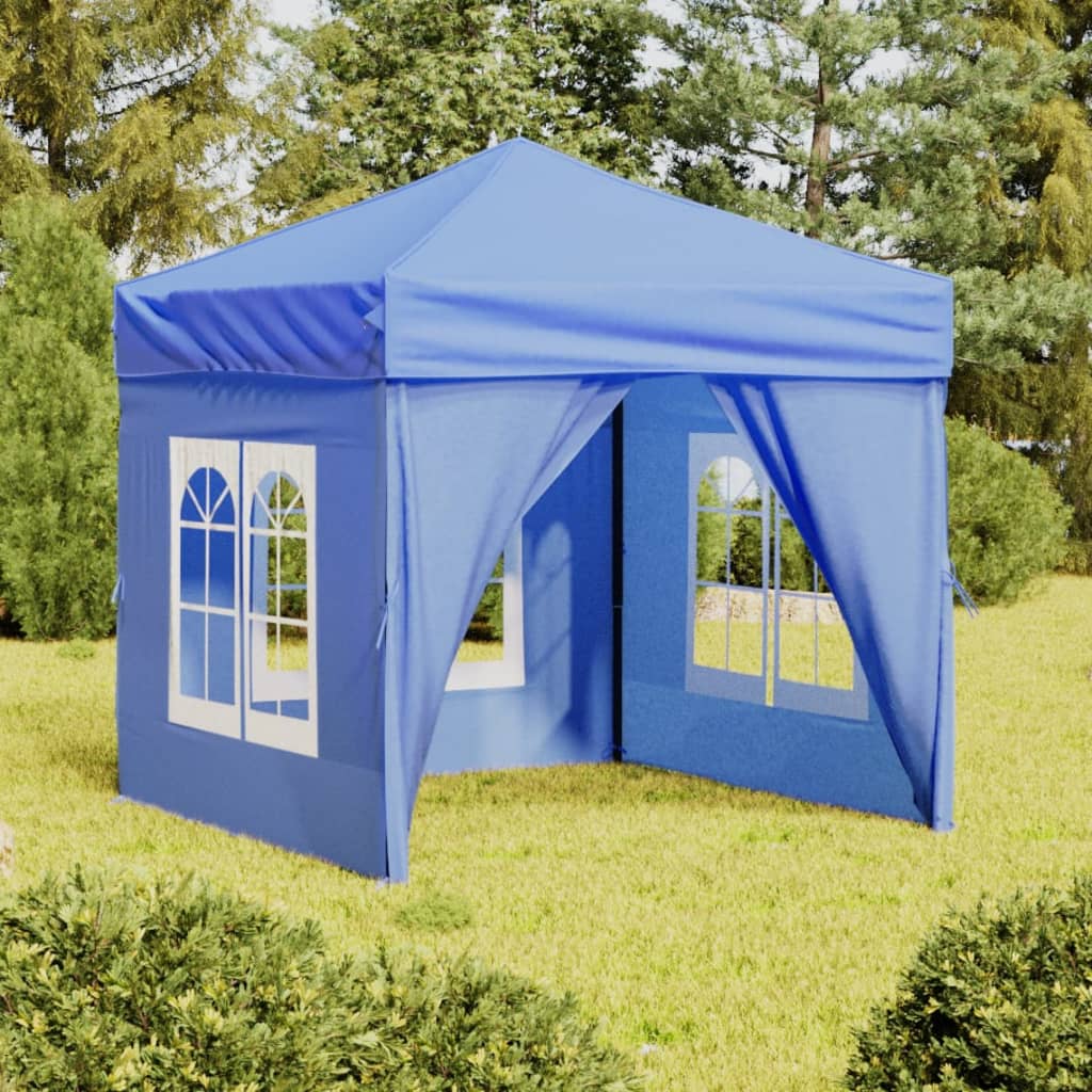 vidaXL Carpa de Fiesta Plegable con Paredes Laterales Pabellón Color Azul,  Antracita,  Taupé y mas